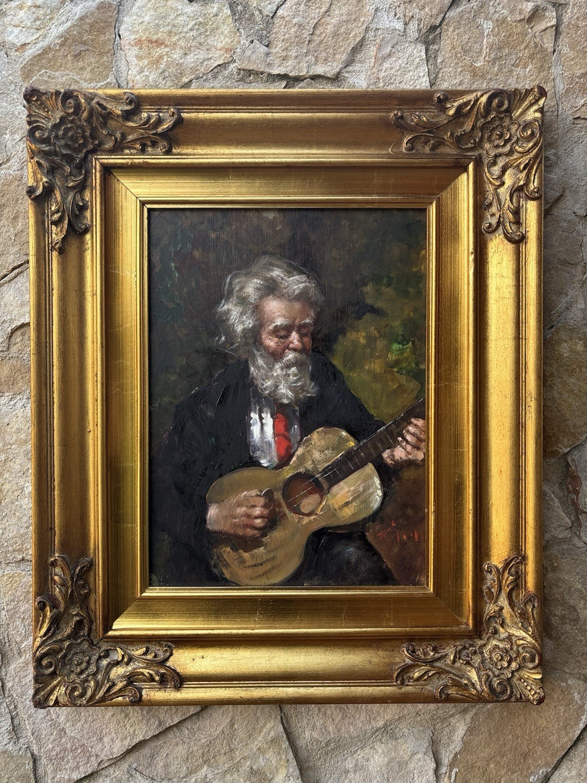 Quadro -Chitarrista- Franco Rispoli- dipinto a olio