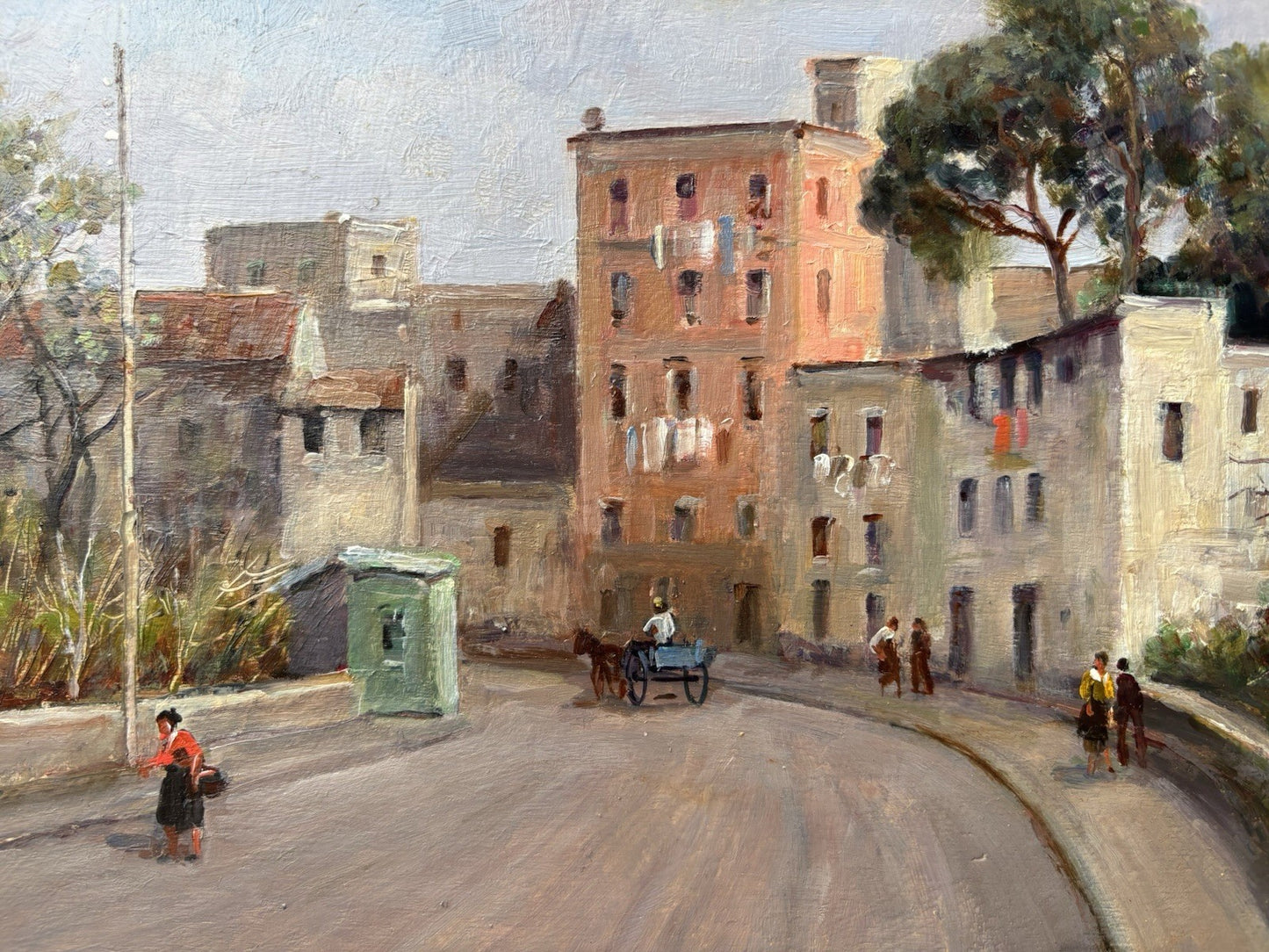 Quadro -Strada Di Paese- Vincenzo Canino dipinto a olio su tavoletta