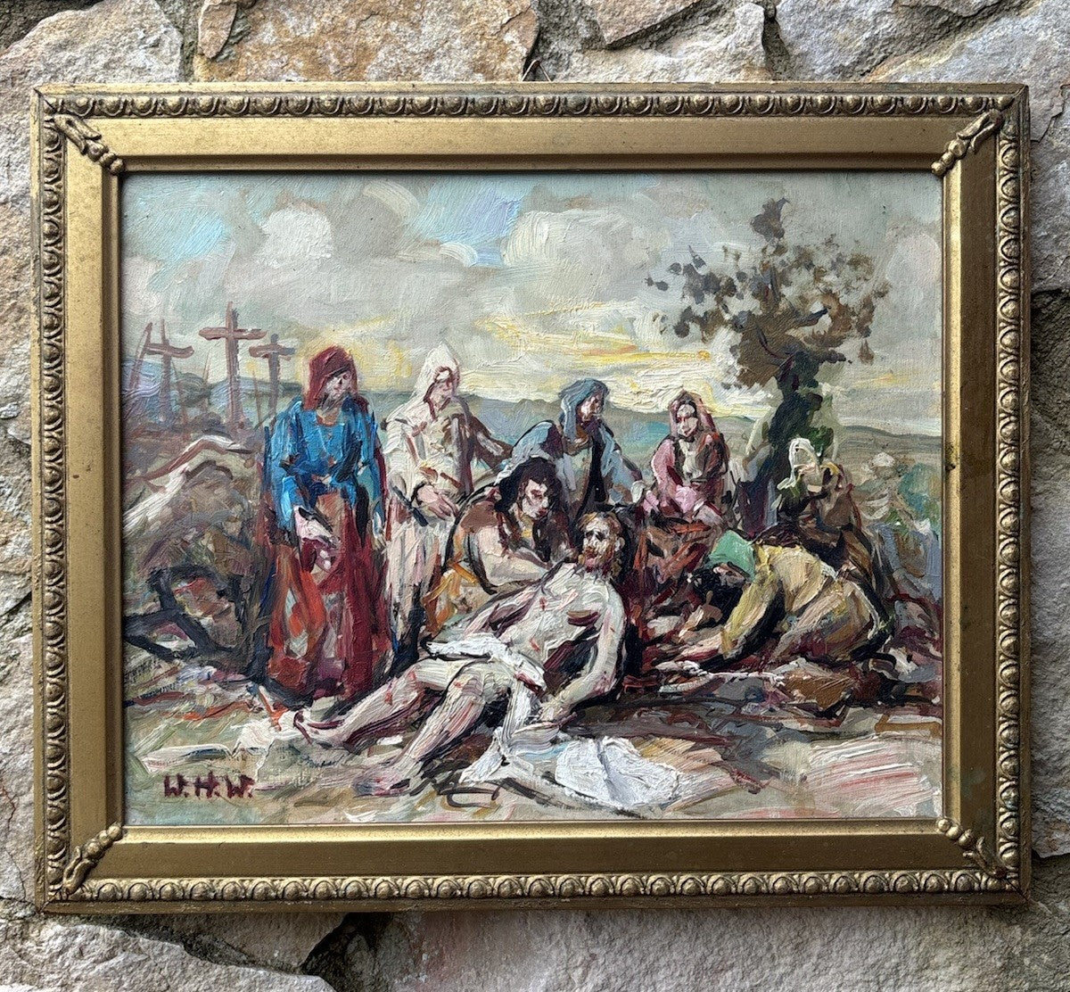 Quadro -Scena Religiosa- Wilken’s Hans Desiderio- dipinto a olio su tavoletta