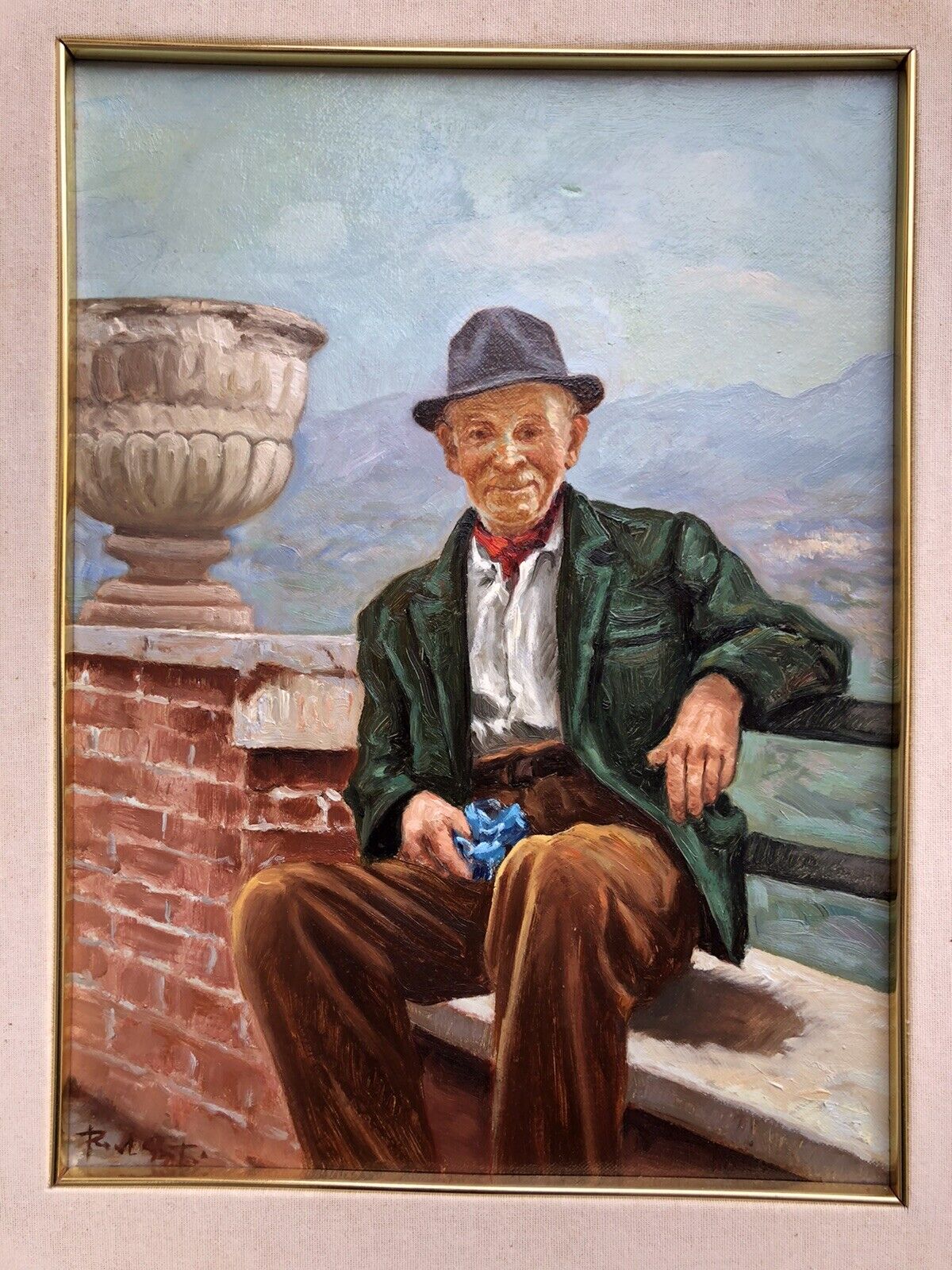 Quadro vintage -Vecchio Signore-dipinto a olio su tela