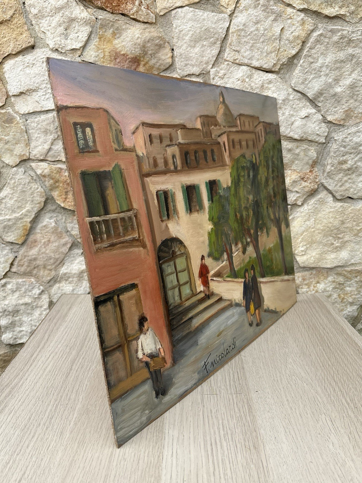 Quadro -Un Angolo Di Pozzuoli- Francesco Nicolardi- dipinto a olio