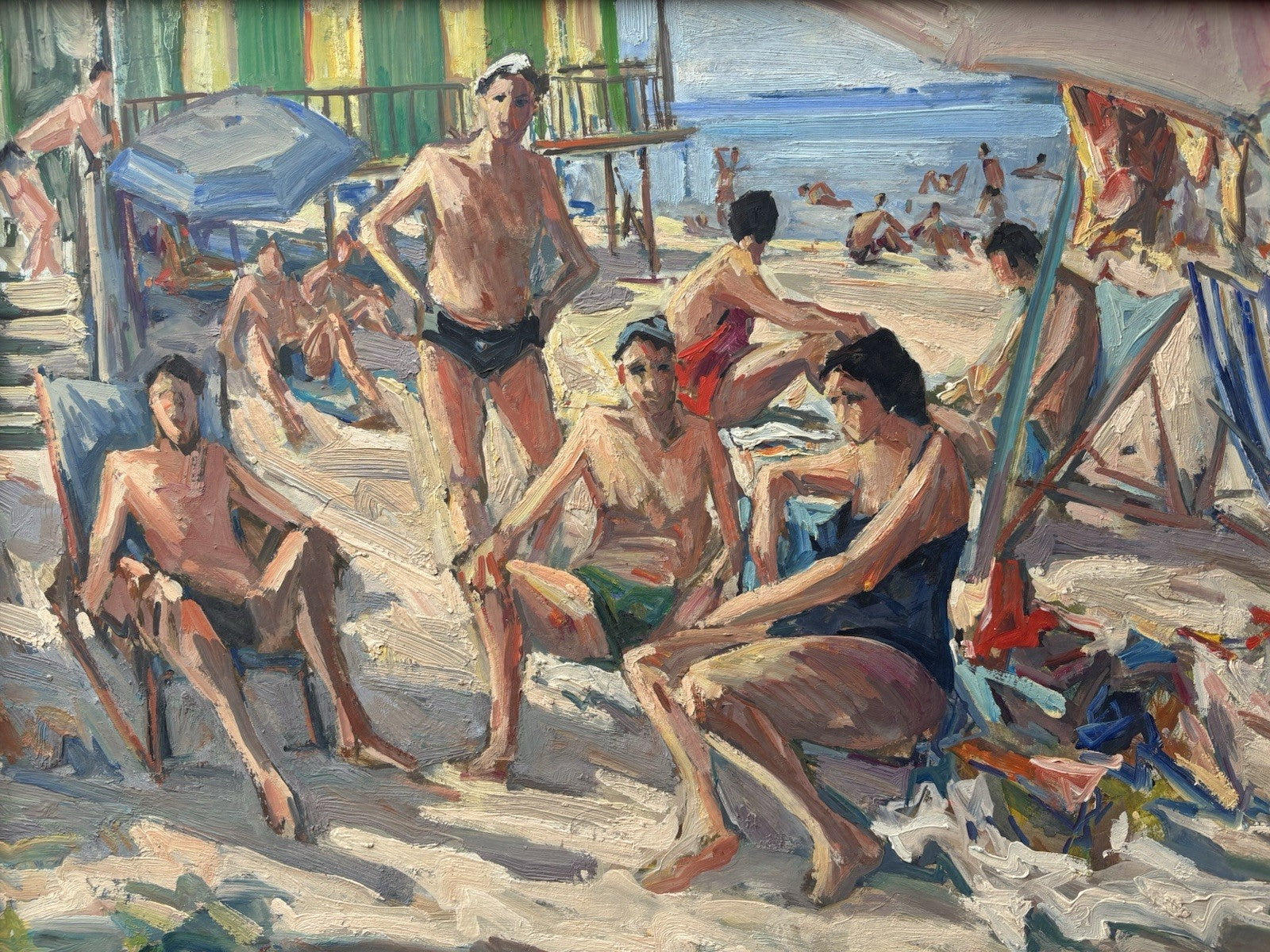 Quadro -Bagnanti- Armando De Lauzieres dipinto a olio