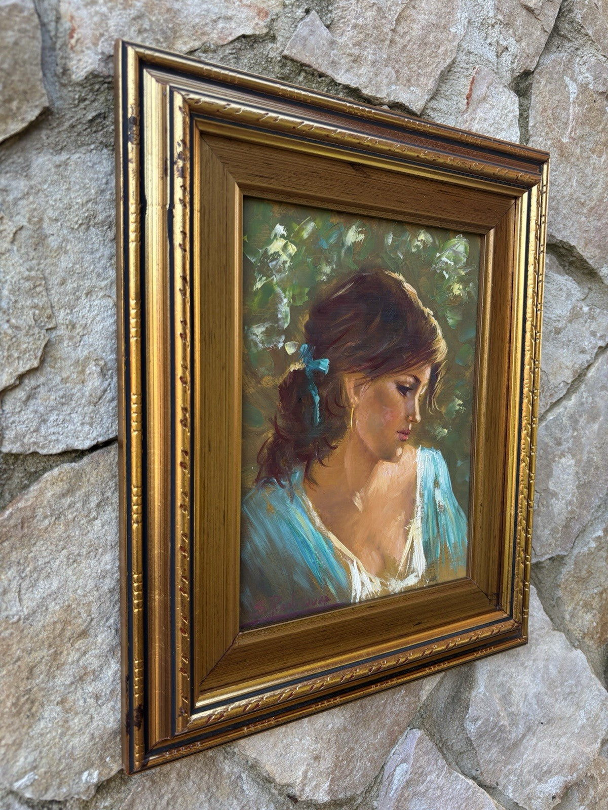 Quadro -Profilo Di Donna- Salvatore Rodriquez dipinto a olio