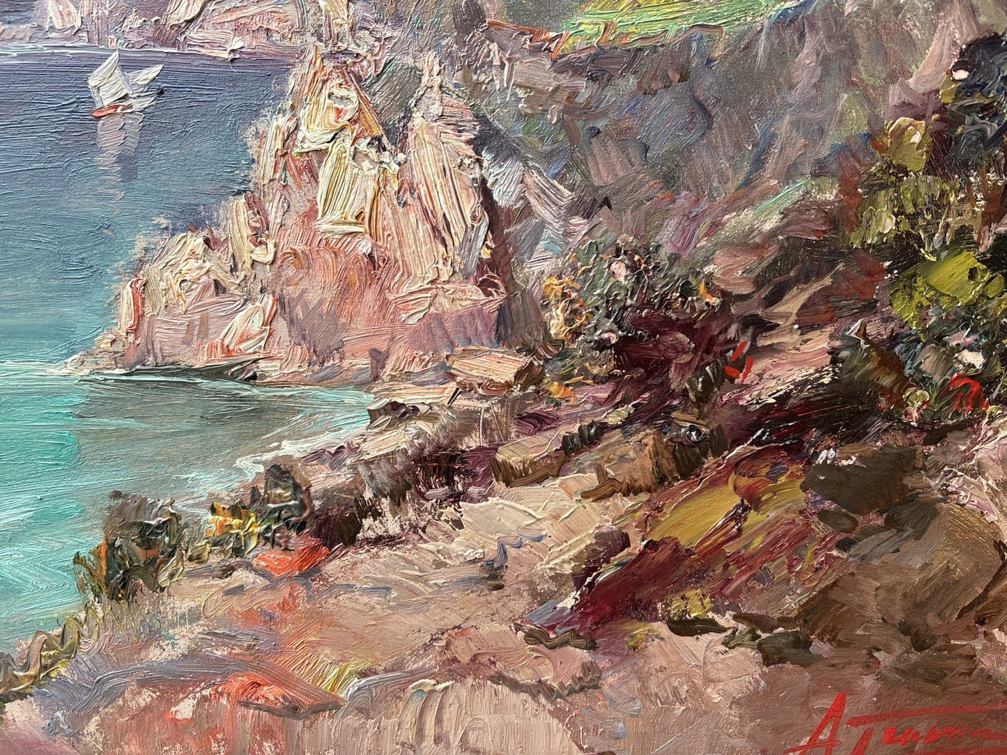 Quadro -Costiera- Antonio Gravina- dipinto a olio