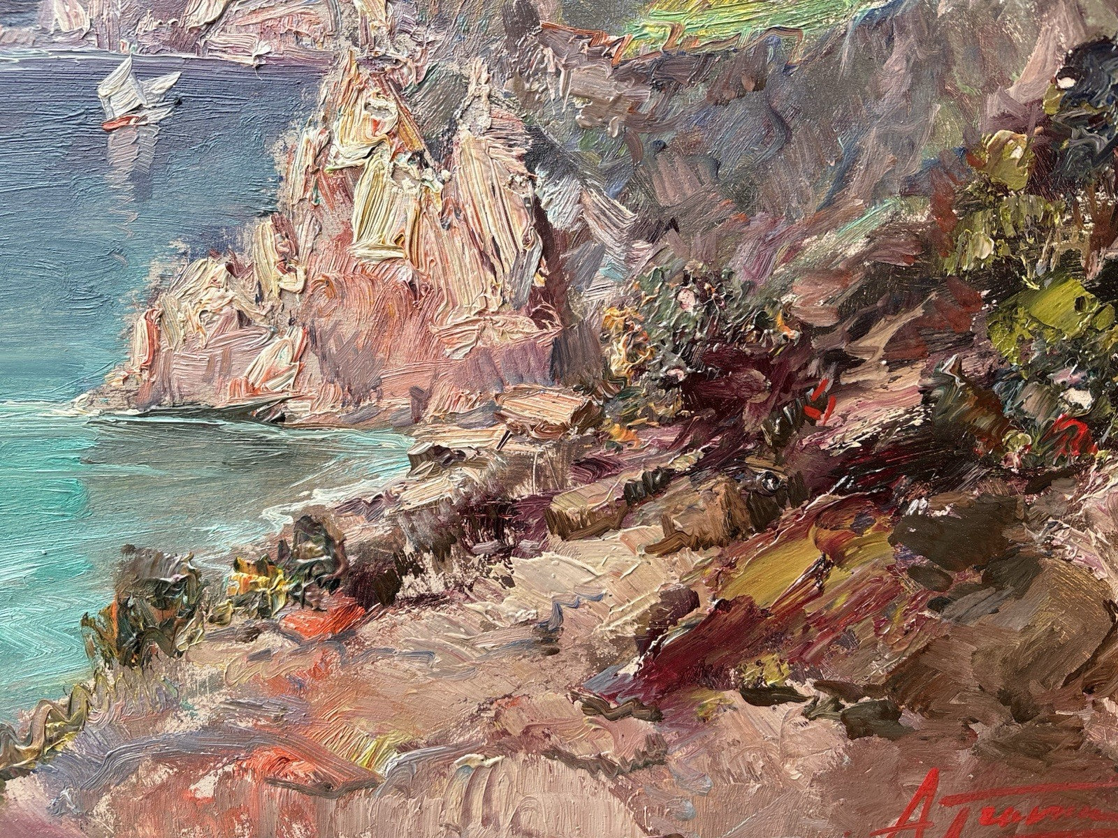 Quadro -Costiera- Antonio Gravina- dipinto a olio