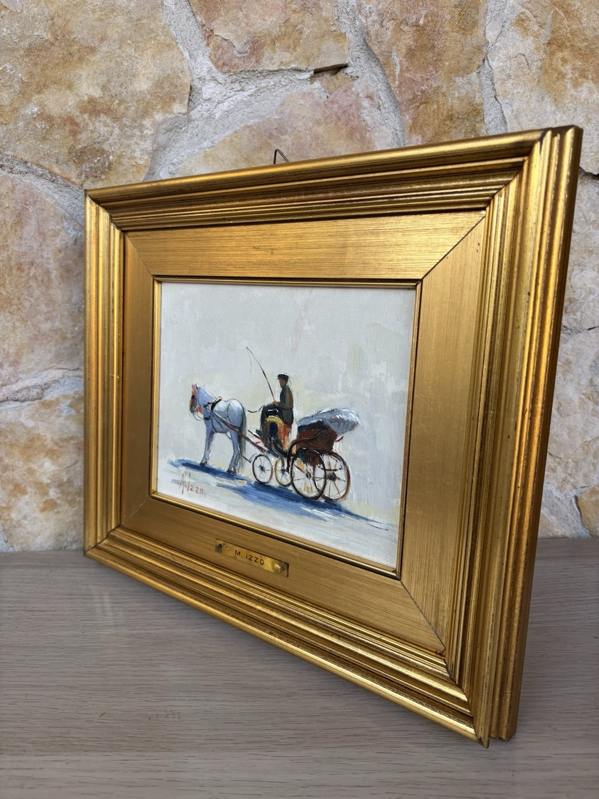 Quadro -La Carrozzella- Maria Izzo dipinto a olio