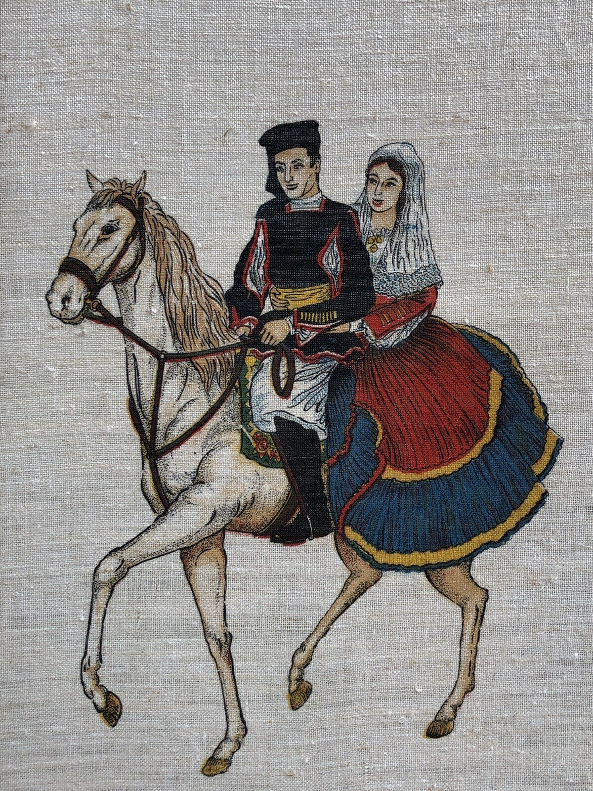 Coppia di quadri stampe su tela lino vintage - Soggetti Sardi
