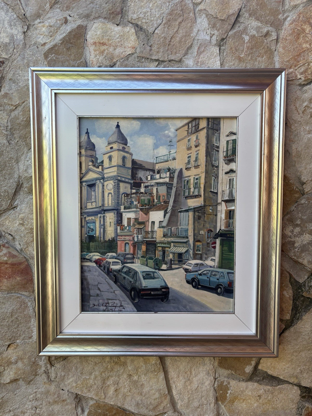 Quadro -Napoli, Montesanto- dipinto a olio su tela