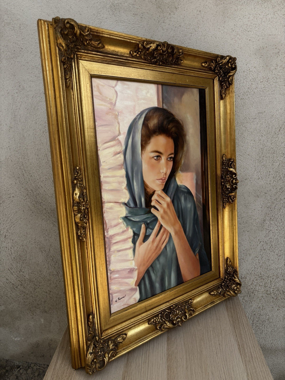 Quadro -Volto Femminile- Gigi Barone dipinto a olio su tela