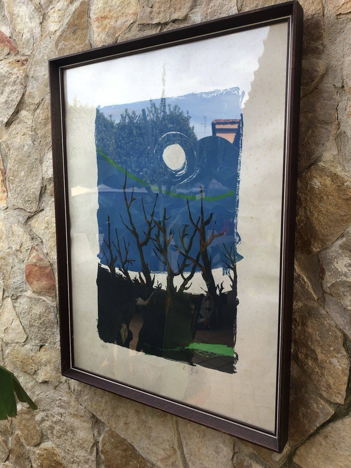 Quadro vintage -Paesaggio- Serigrafia Antonio Bertè