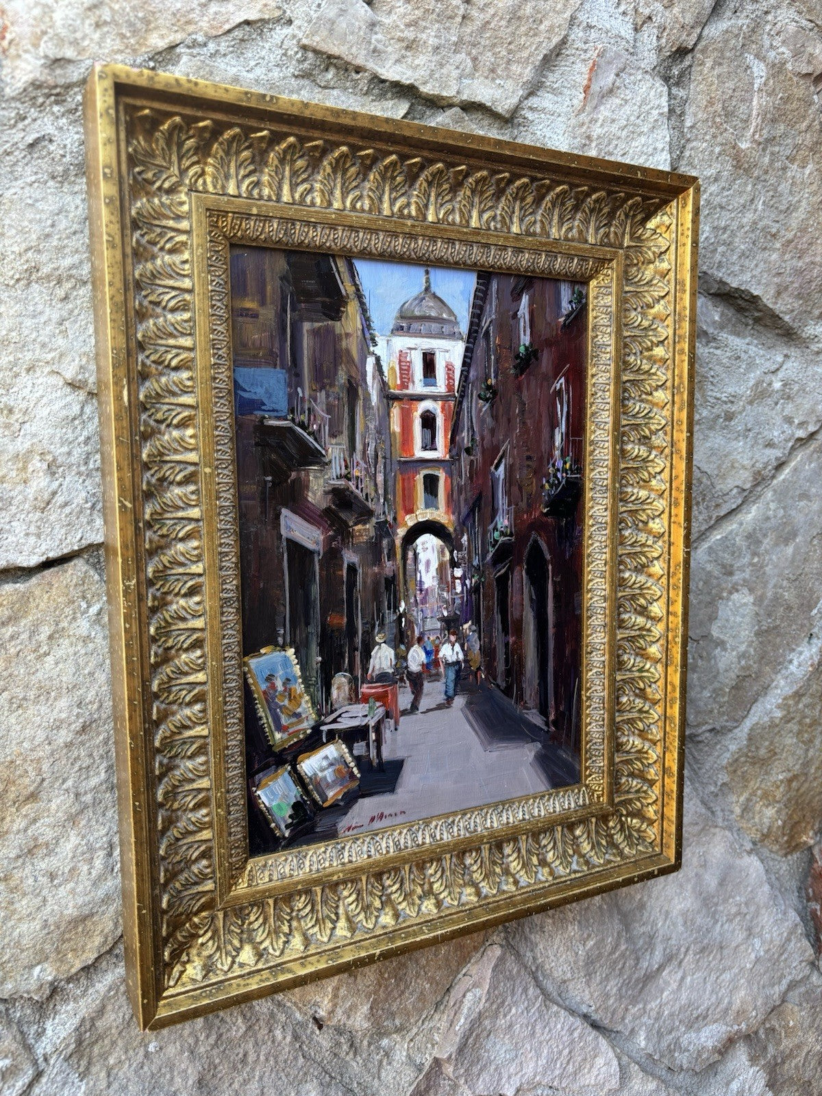 Quadro -Vicolo Di Napoli- Nino D’Amore- dipinto a olio