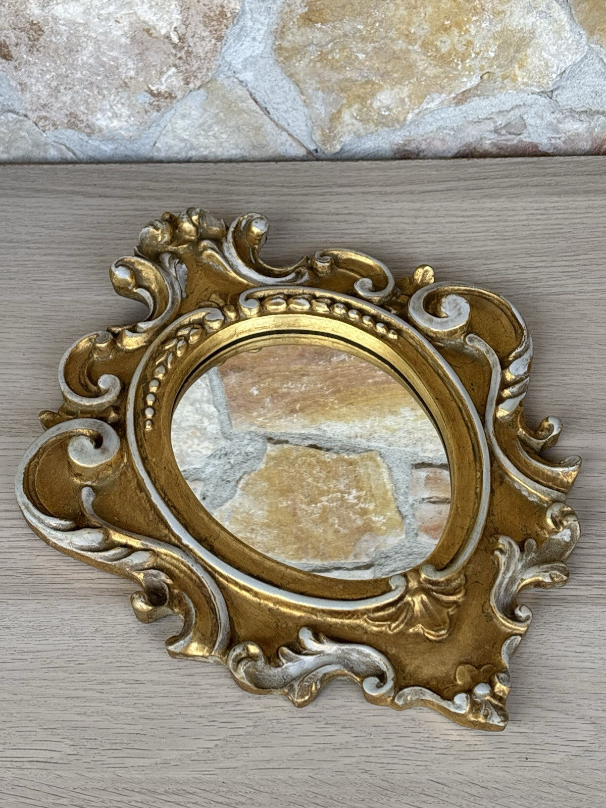 Specchio Vintage In Legno