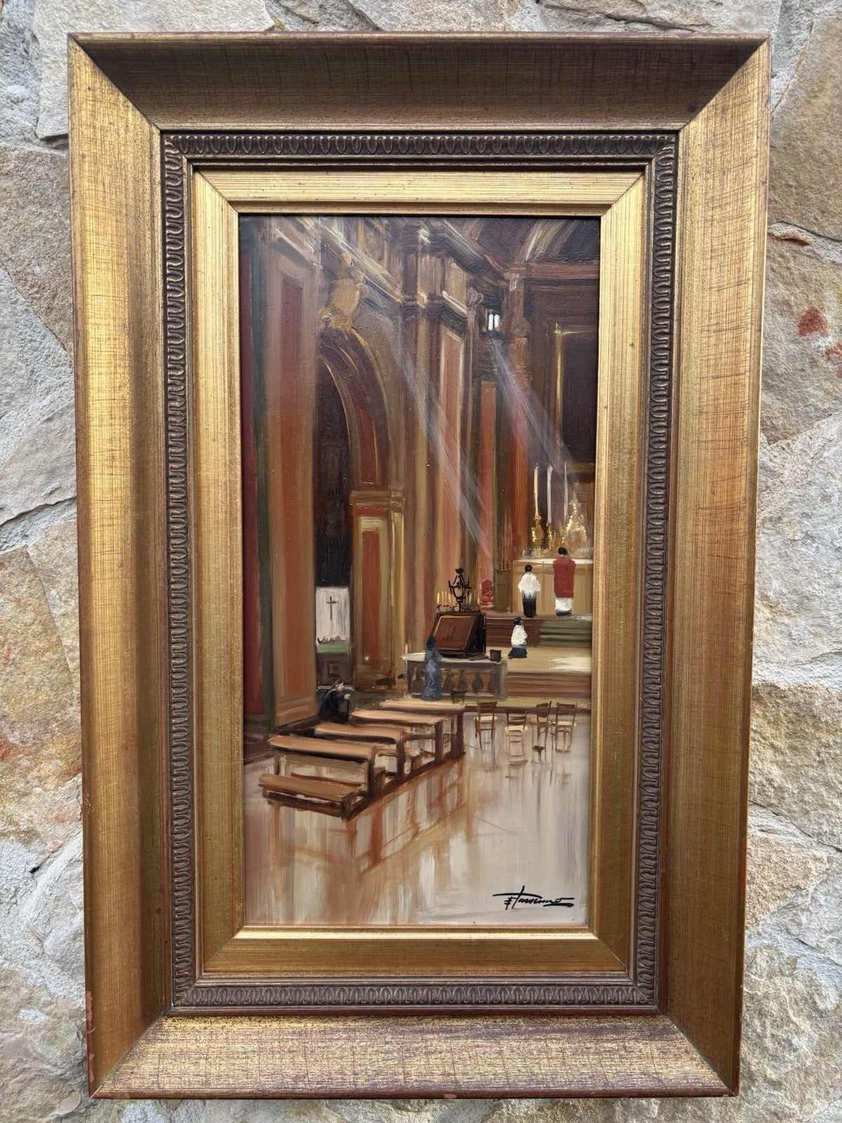 Quadro -Interno Di Chiesa- Francesco Tammaro dipinto a olio