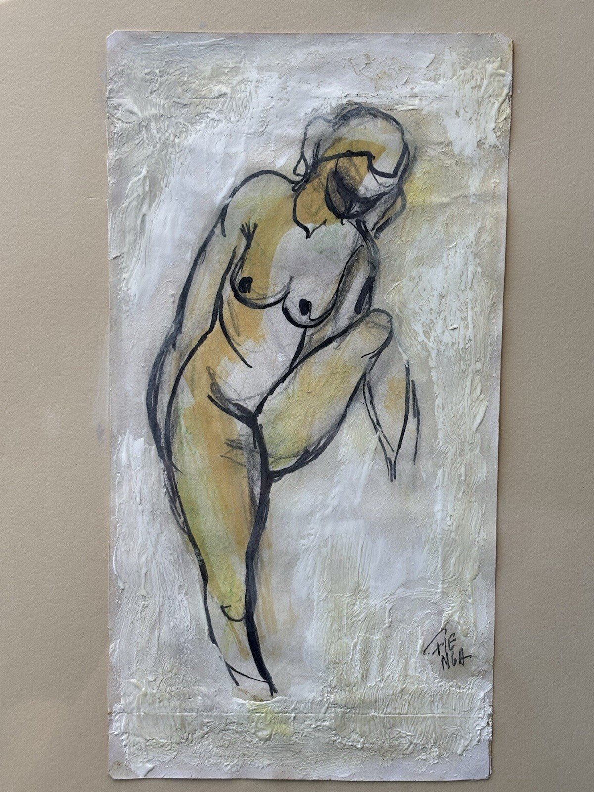 Quadro -Nudi Di Donna- Fienga realizzati a tecnica mista su carta