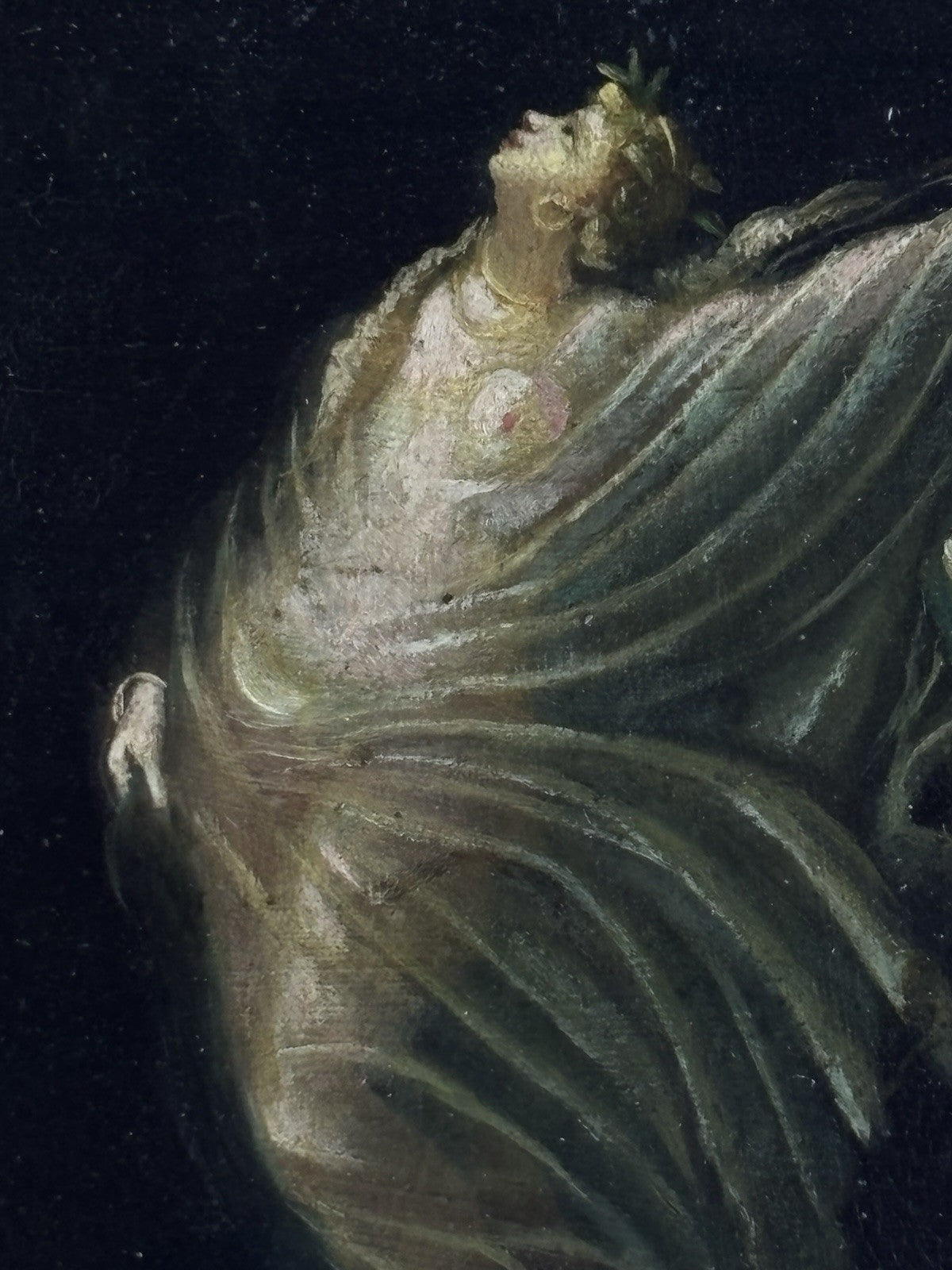 Quadro antico -Figure- stile pompeiano dipinto a olio