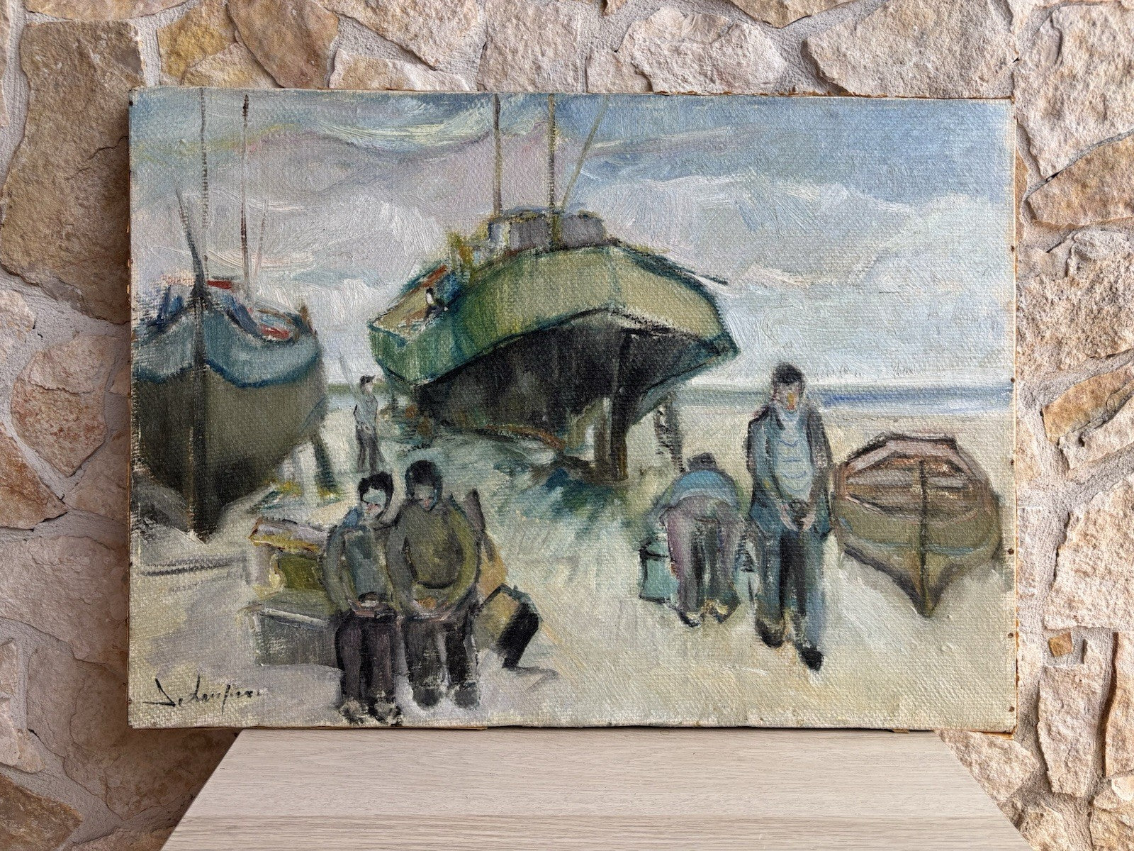 Quadro -Barche A Riposo- dipinto a olio su tela