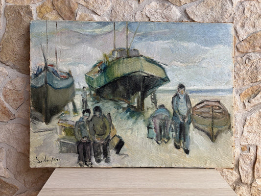 Quadro -Barche A Riposo- dipinto a olio su tela