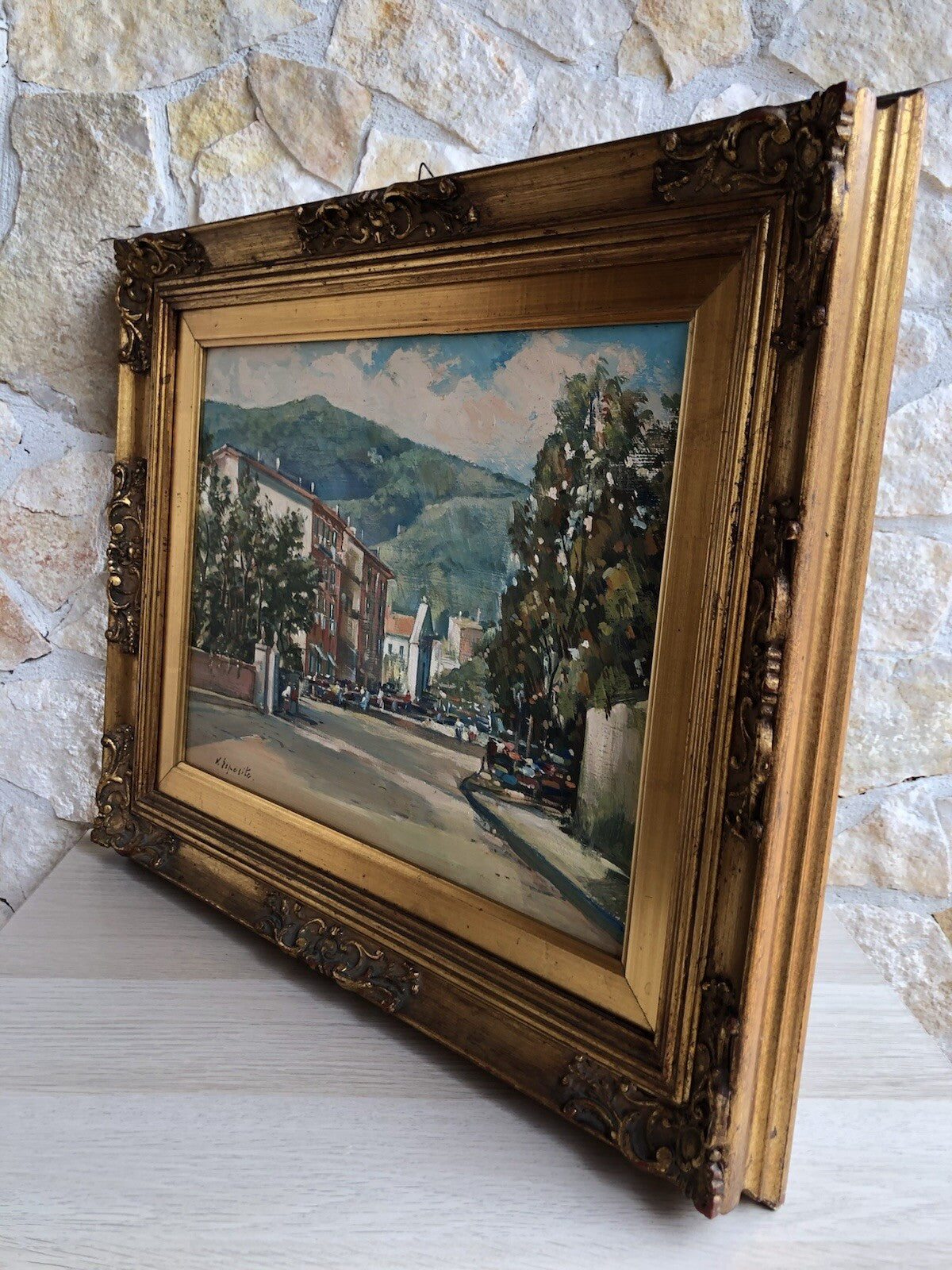 Quadro -Paesaggio Con Strada- dipinto a olio