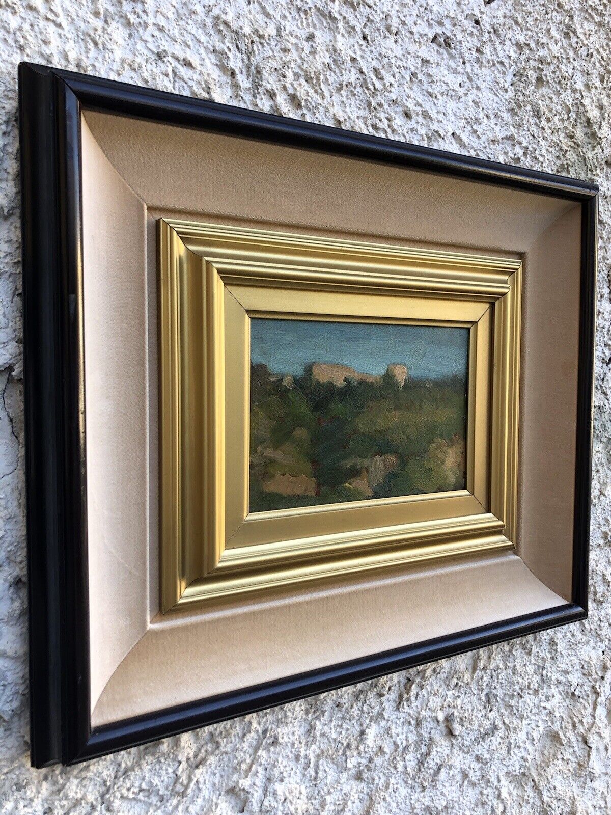 Quadro vintage -Paesaggio- dipinto a olio su tavoletta