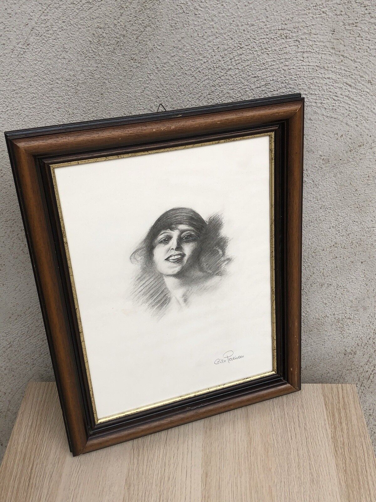 Quadro vintage -Figura Donna- disegno su carta