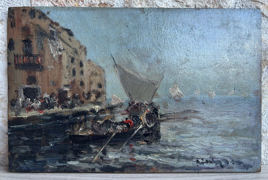 Quadro -Marina- Francesco Di Marino dipinto a olio su tavoletta