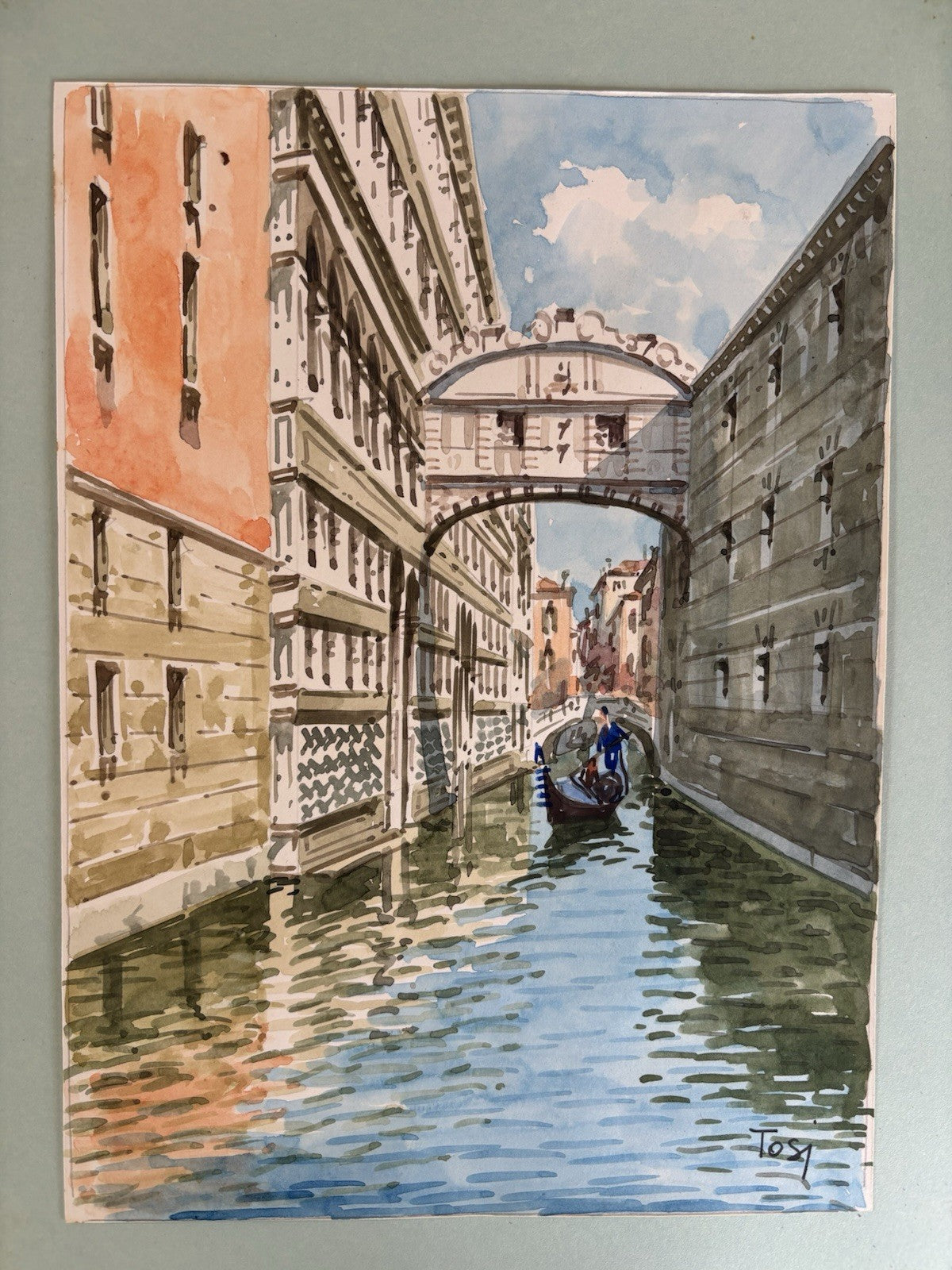 Quadro -Marina Di Venezia- Tosi ?? acquerello su carta