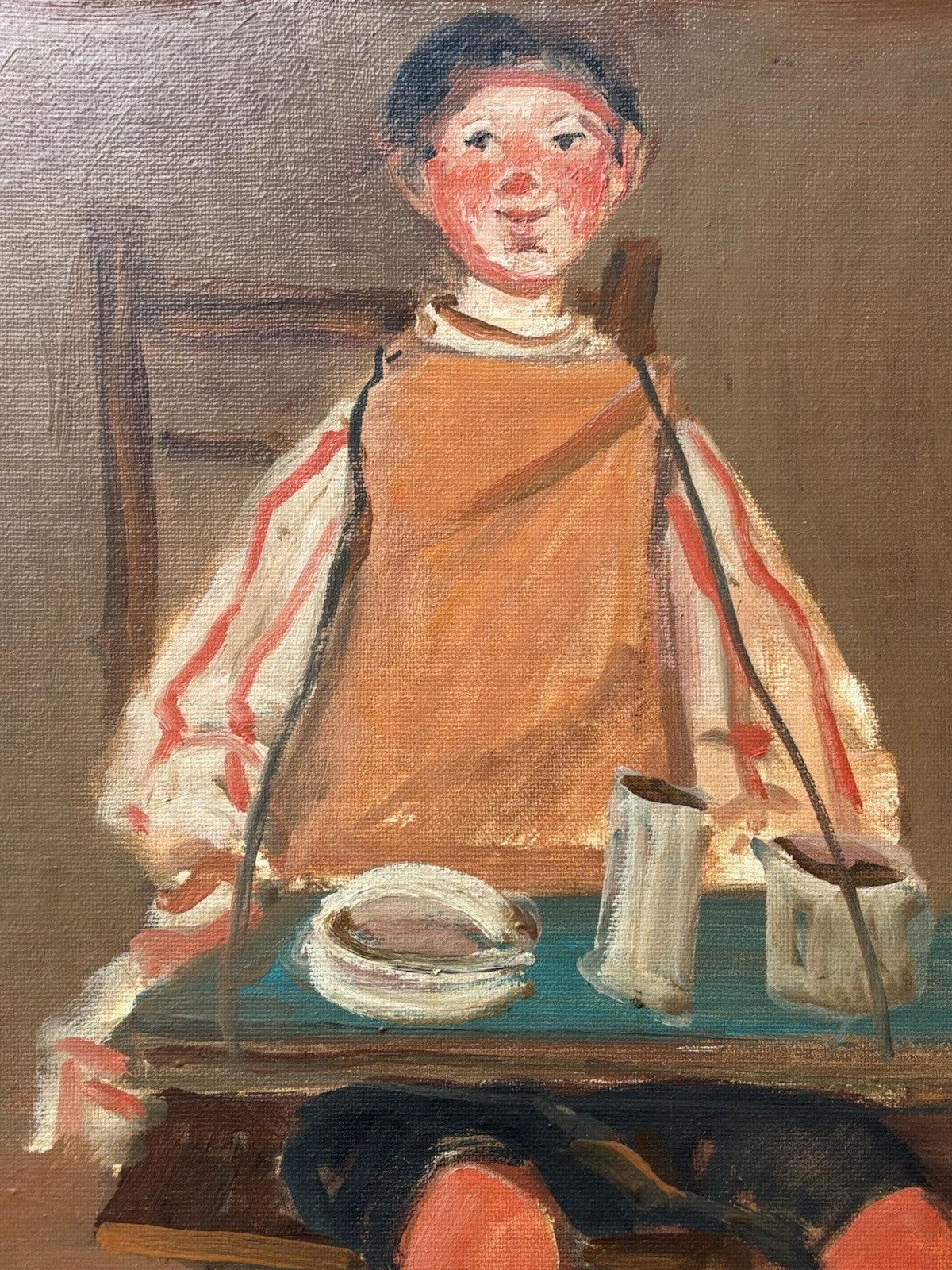 Quadro -Figura- Augusto Orange De Rose dipinto a olio su tela