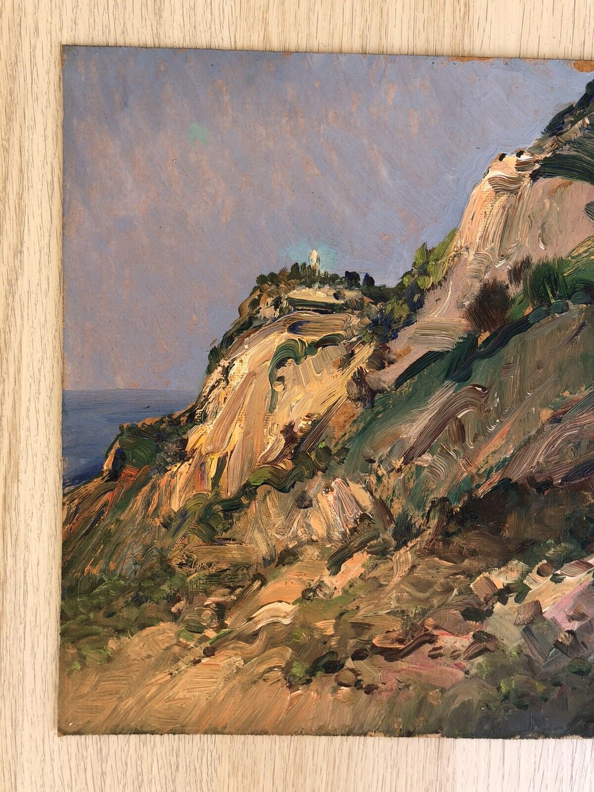 Quadro vintage-Paesaggio-dipinto a olio su masonite