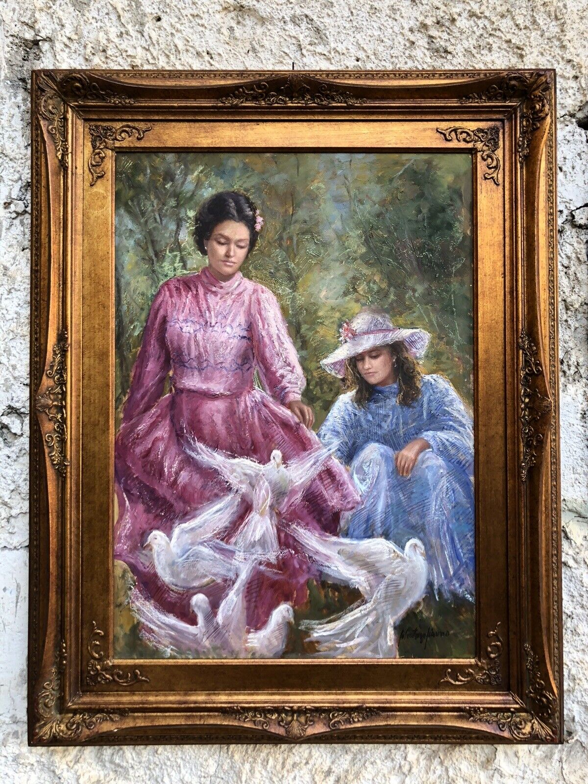 Quadro vintage -Figure Femminili- dipinto a olio