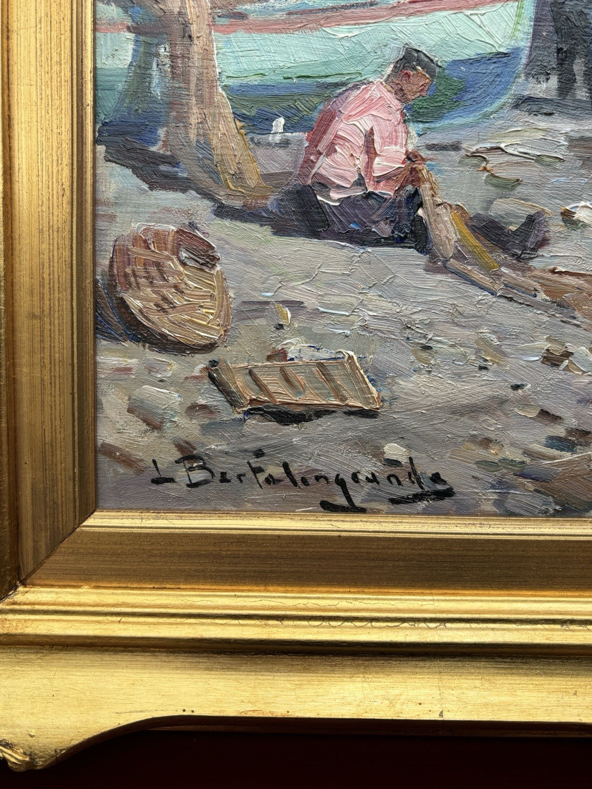 Quadro -Al Porto- Luigi Bertolingrande- dipinto a olio