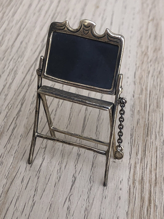 Microfusione Lavagna Scolastica In Argento 925 Vintage In Miniatura, Medusa Oro