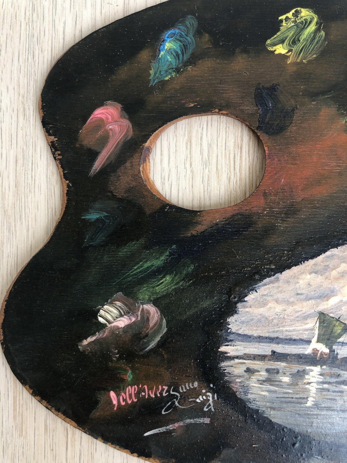 Quadro vintage -Marina- dipinto a olio su tavolozza