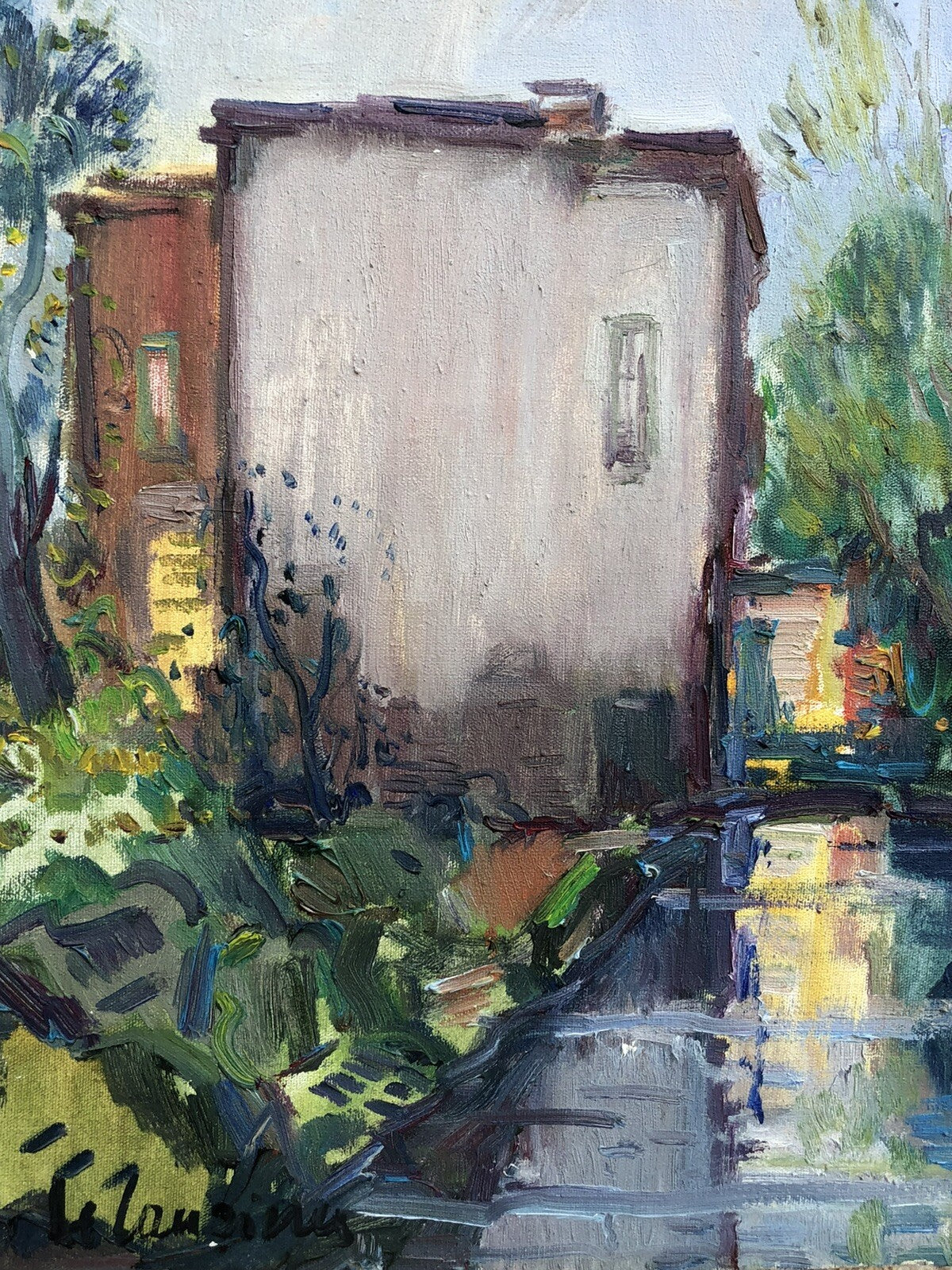 Quadro vintage -Al Sarno- dipinto a olio su tela