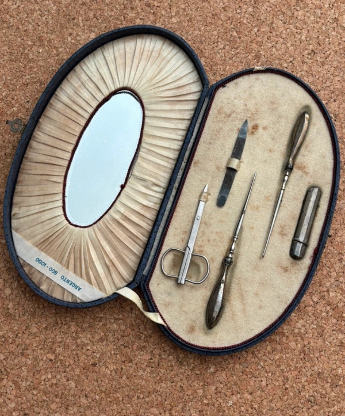 Scatola Set Bellezza In Argento 800/1000