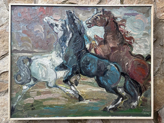 Quadro -Cavalli- Fienga- dipinto a olio su tela