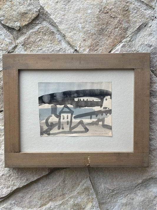 Quadro -Pozzuoli- Mario Sangiovanni acquerello su carta