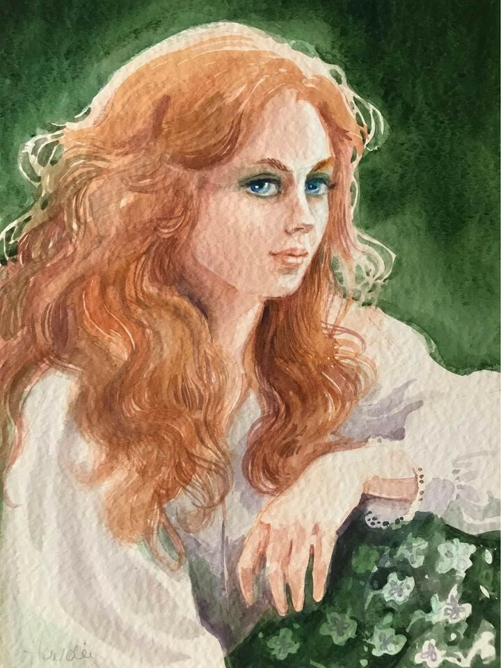 Quadro vintage realizzato a acquerello su cartoncino