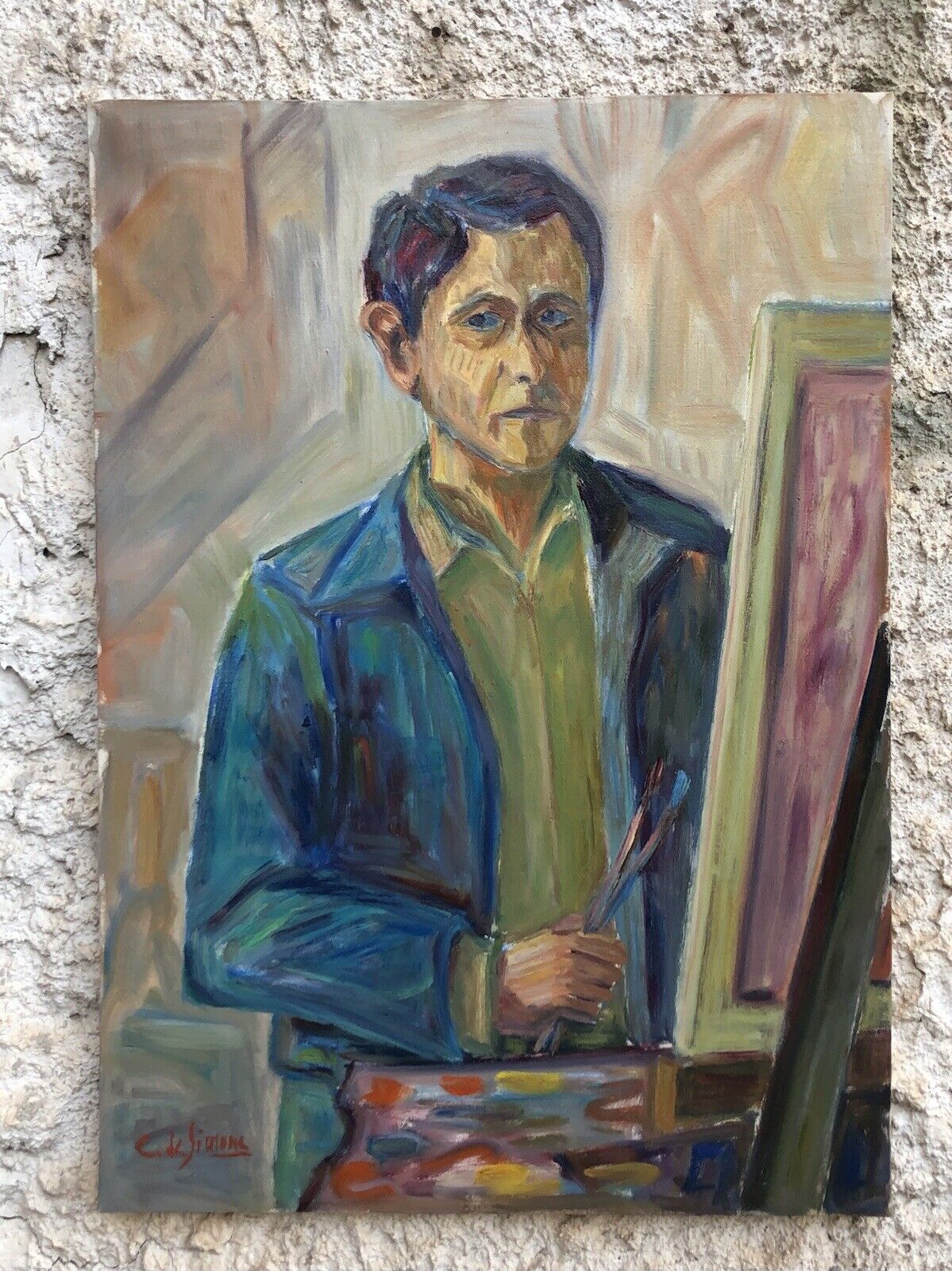 Quadro vintage -Il Pittore- dipinto a olio su tela
