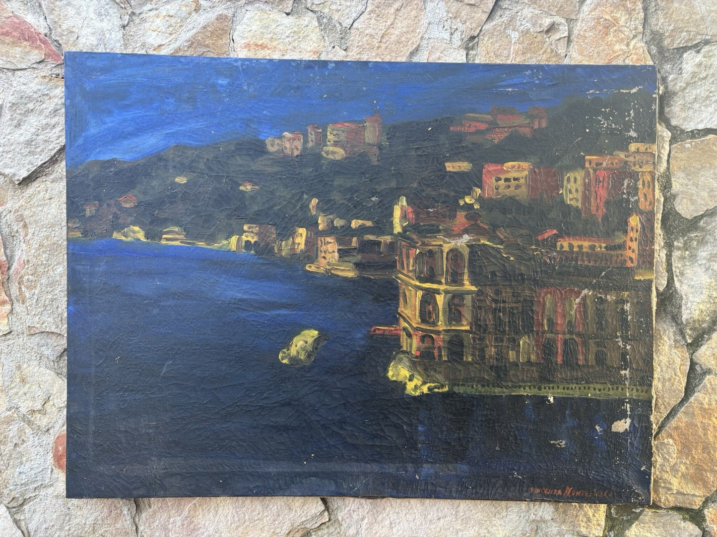 Quadro -Palazzo Donn’Anna- Vincenzo Montefusco dipinto a olio su tela