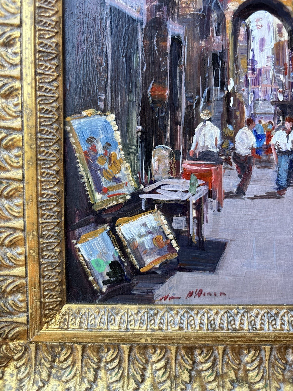 Quadro -Vicolo Di Napoli- Nino D’Amore- dipinto a olio