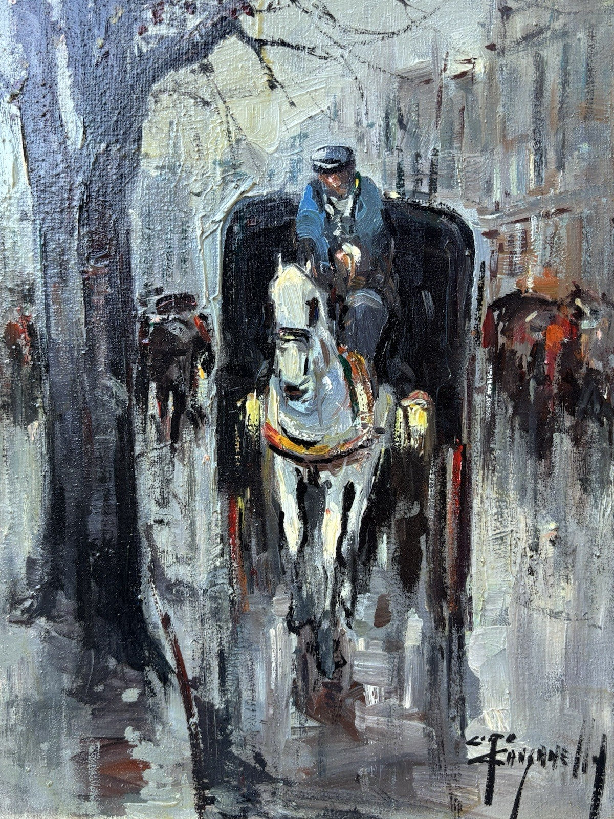 Quadro -Carrozzella- Ciro Canzanella dipinto a olio su tela