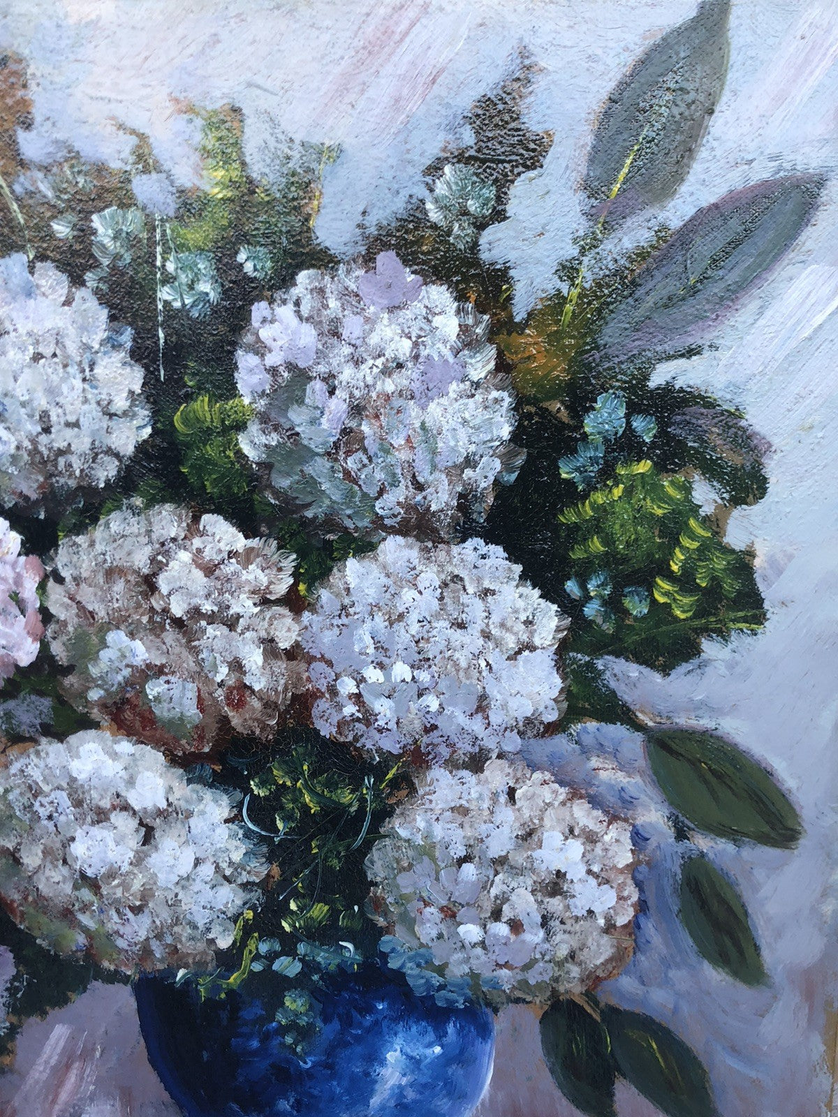 Quadro -Ortensie- dipinto a olio su tela