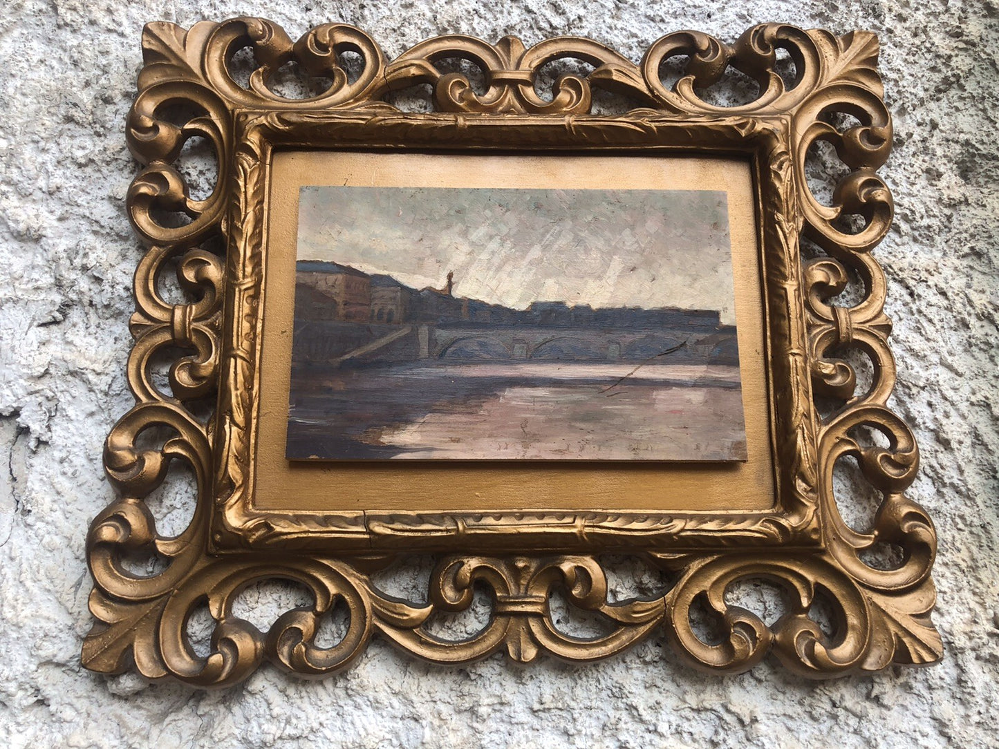QUADRO VINTAGE DIPINTO A OLIO SU TAVOLA