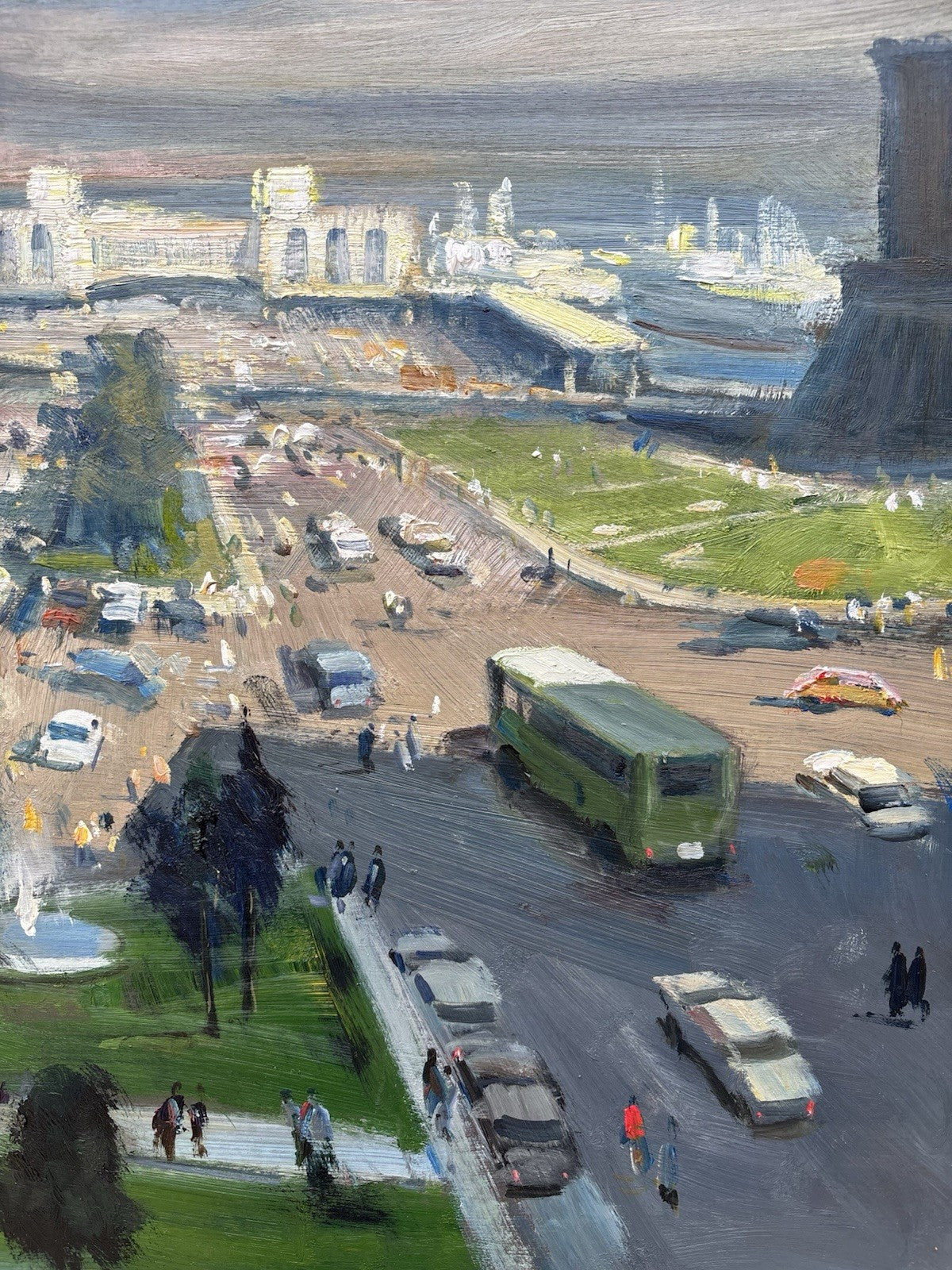 Quadro -Napoli Piazza Municipio- Enrico Aprile- dipinto a olio
