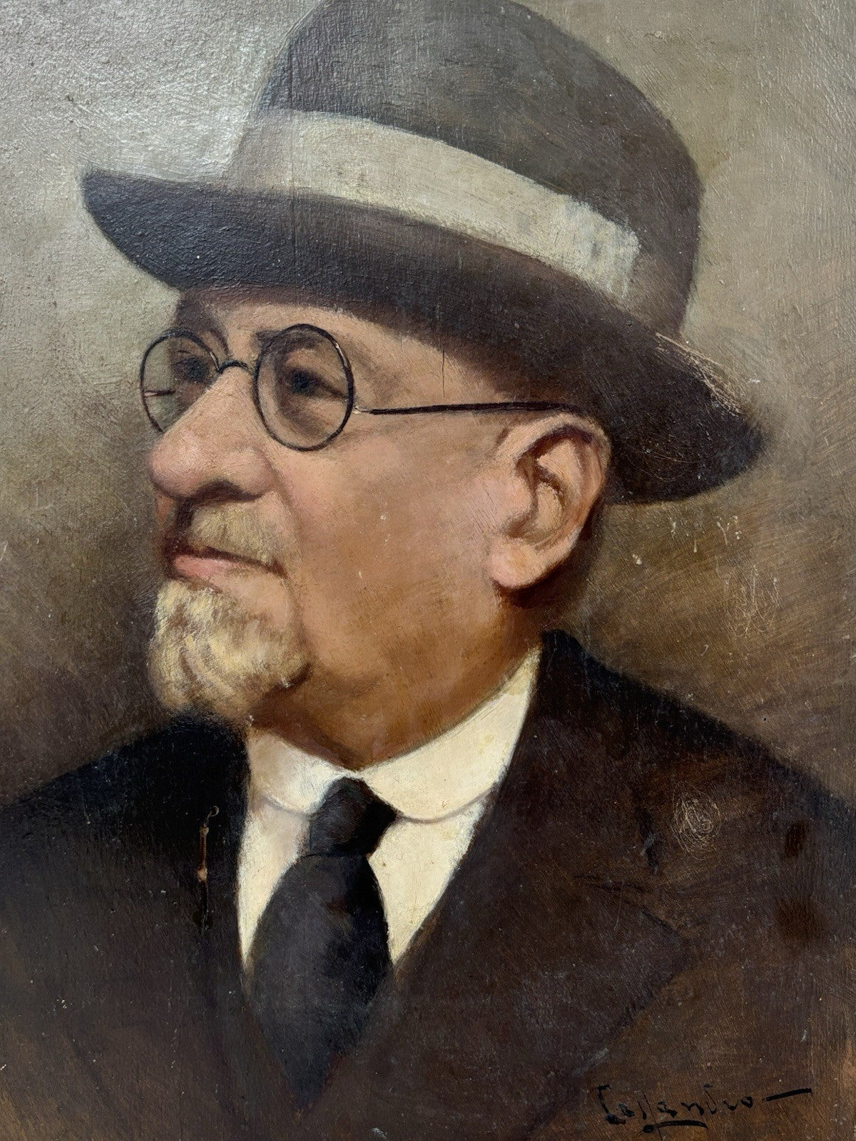 Quadro antico -Ritratto- Augusto Cassandro dipinto a olio