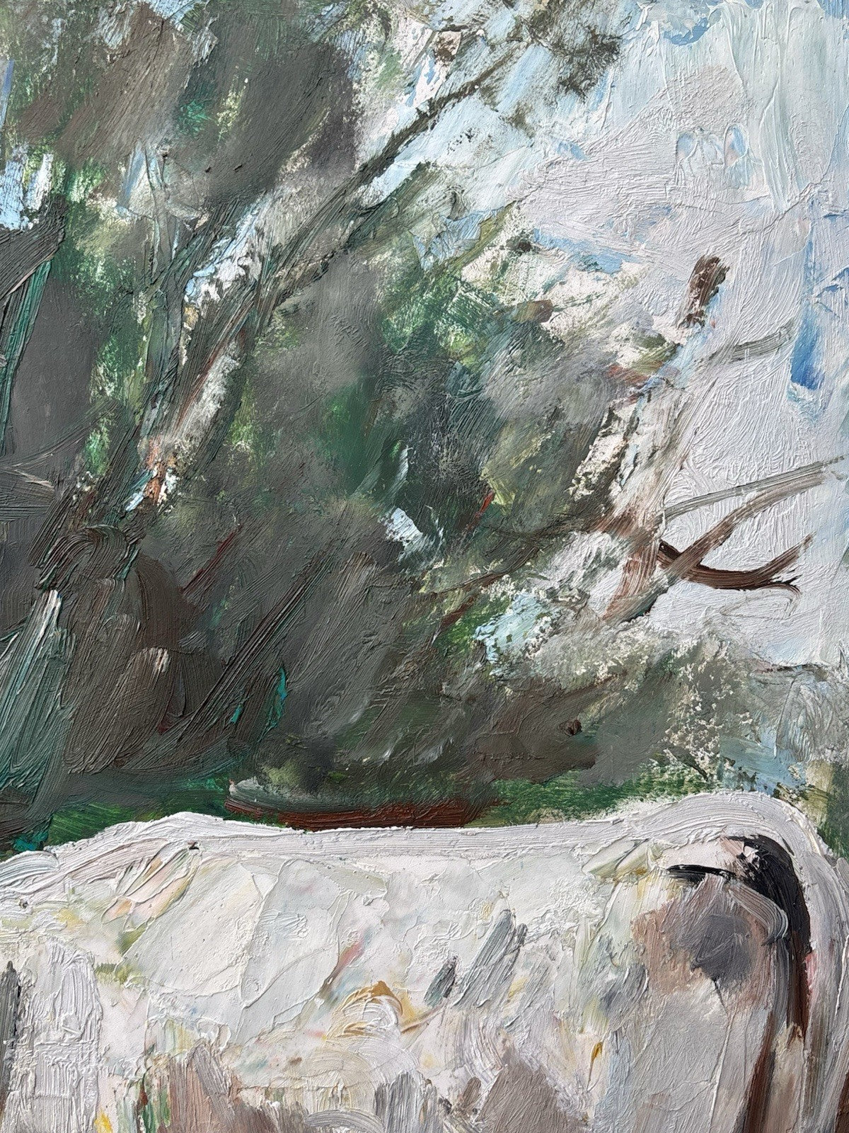 Quadro -Paesaggio Con Toro- Carlo Verdecchia dipinto a olio