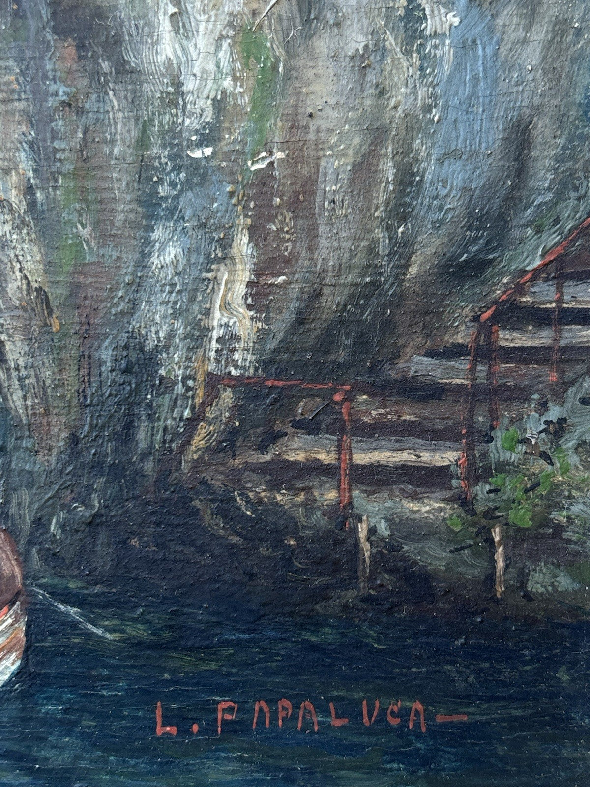 Coppia quadri miniature -Marine- Luca Papaluca- dipinti a olio su tavoletta