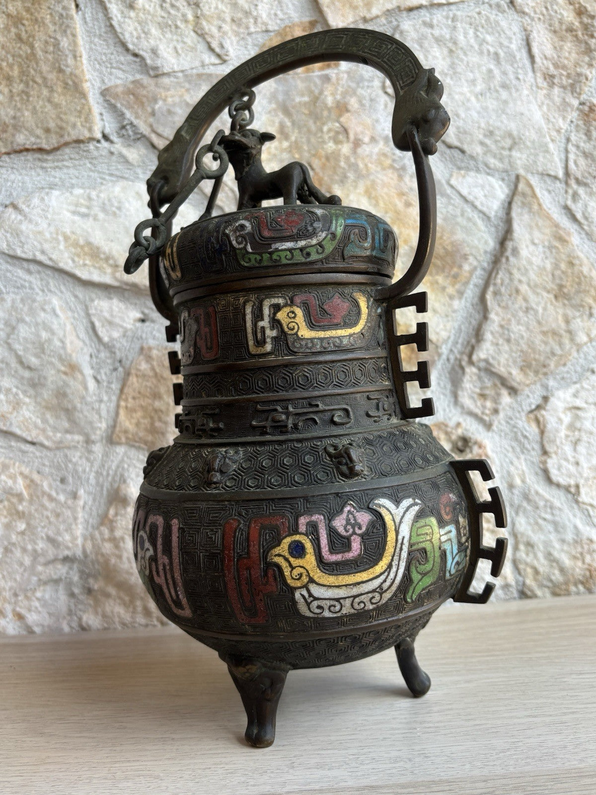 Vaso Contenitore Orientale Cinese In Bronzo