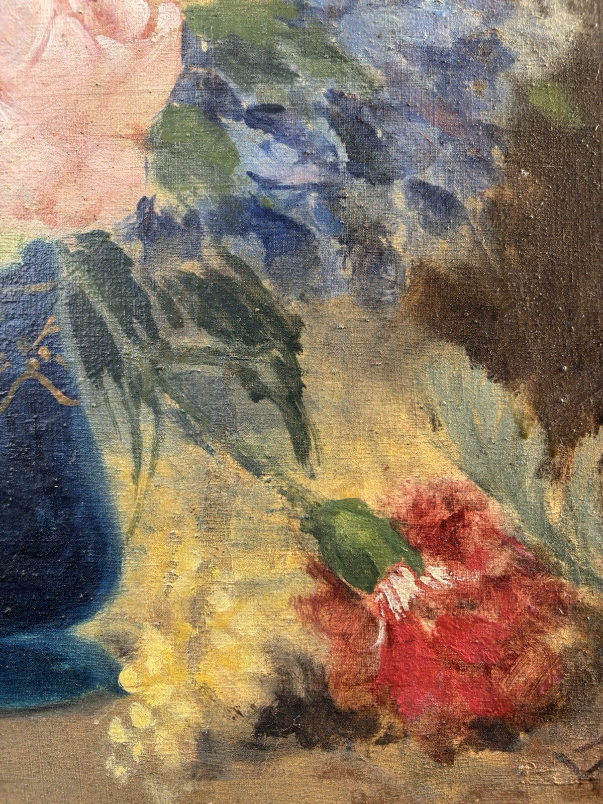 Quadro antico -Vaso Con Fiori- Giuseppe Alberto Cocco dipinto a olio su tela