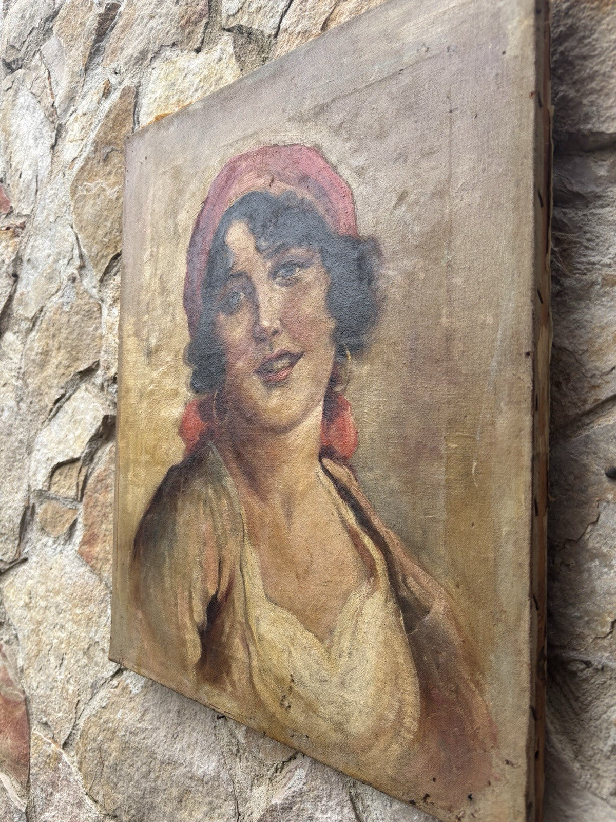 Quadro antico -Figura Di Donna- dipinto a olio su tela